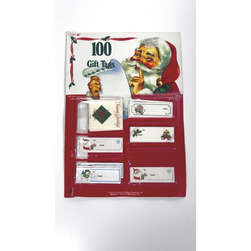 Vintage Christmas gift tags-  Partial Box of holiday labels